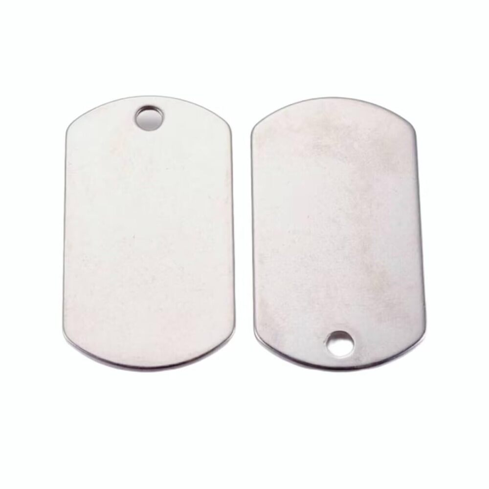 9031 50Pcs Stainless Steel Rectangle Pendants Blank Tag Charms for Jewelry